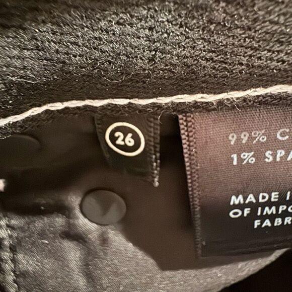 GRLFRND Coated Black White Stitch Denim Aurelia Jeans in Lights Out Sz 26 - Picture 10 of 14